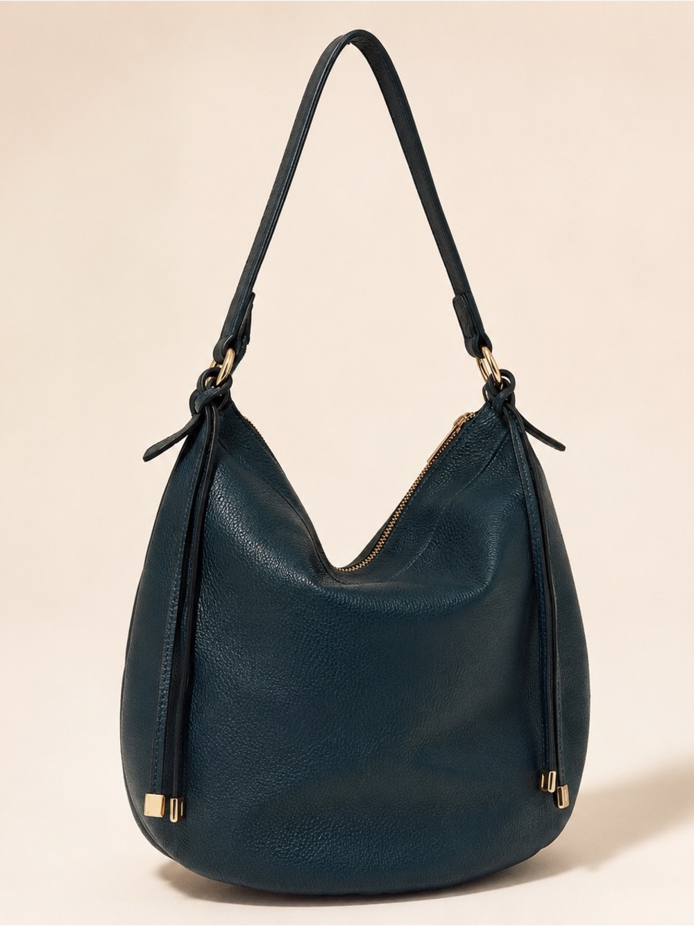 Authentic Uno Alla Volta Italian Pebbled Leather artisan handbag teal green gold